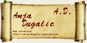 Anja Dugalić vizit kartica